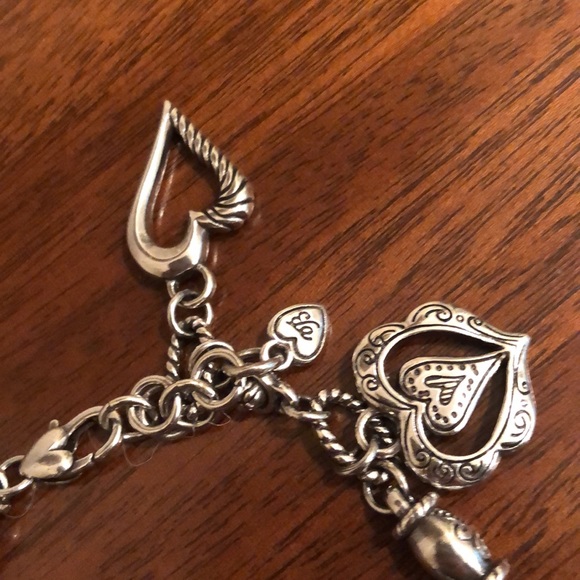 Brighton vintage hanging heart charm bracelet and matching earrings - Picture 6 of 12